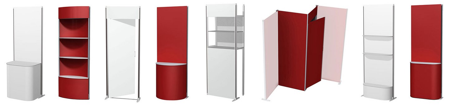 Mobile exhibition stand - ISOframe Wave modules