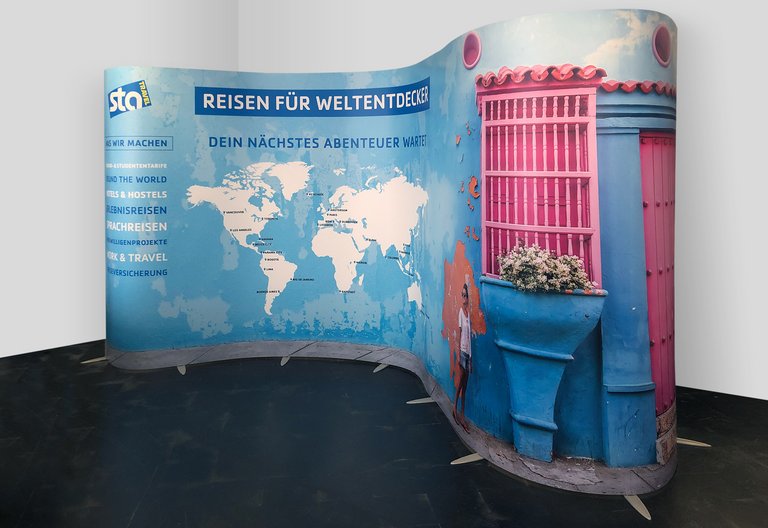 Mobiler Messestand - ISOframe Wave - STA Travel GmbH