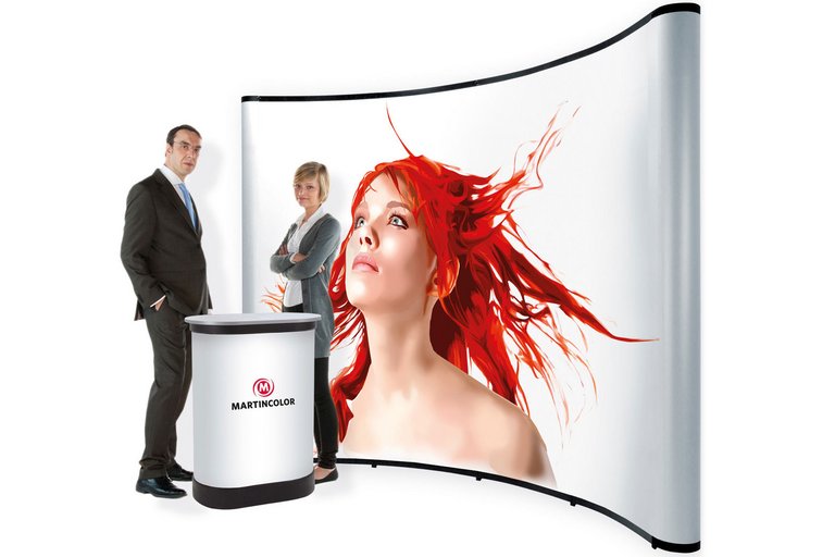 Mobiler Messestand - TravelStand PRO Curved - Shop Mobiler Messestand - TravelStand PRO Curved - Shop