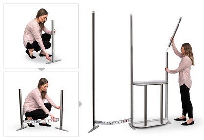 Mobile exhibition stand - ISOframe Wave - assembly 1 Mobile exhibition stand - ISOframe Wave - assembly 1