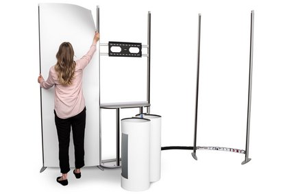 Mobile exhibition stand - ISOframe Wave - assembly 2 Mobile exhibition stand - ISOframe Wave - assembly 2