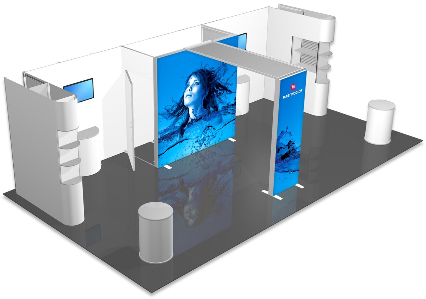 Mobile exhibition stand - ISOframe Wave with LED module